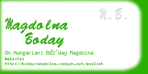 magdolna boday business card